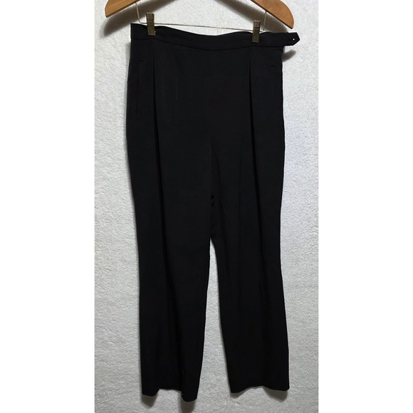 Alfani Pants - Alfani Black Pleated Wide Leg Trousers Pants Women Size 10 Polyester Rayon Blend